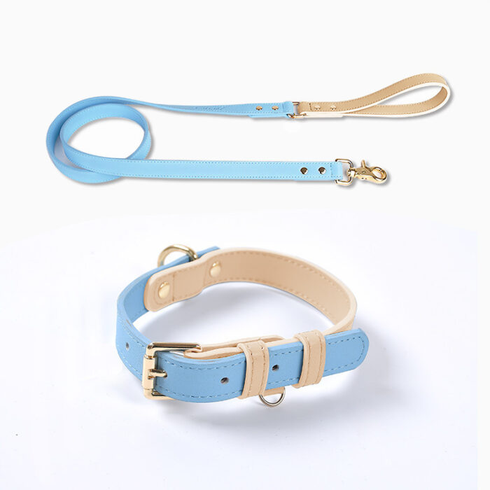 Leather Pet Dog Leash Collar Set - Image 4