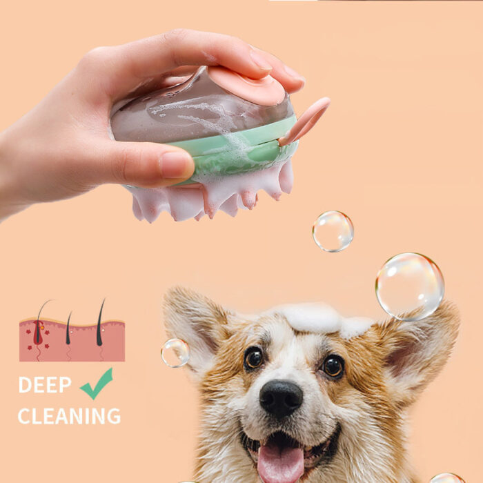 2 In 1 Dog Cleaning Bathing Massage Shampoo Soap Dispensing - Image 3